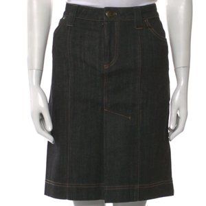 Authentic LOUIS VUITTON Embroidered Accent Knee-Length Skirt